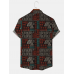 Mens Spliced Geometric Tribal Short Sleeve Regular Shirts