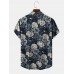 Mens Rose Blossom Graphic Short Sleeve All Matched Shirts