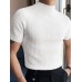 Mens Japan Half  collar Solid Short Sleeve T  shirt