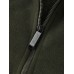 Mens Pure Color Fleece Pocket Lined Stand Collar Thick Warm Track Jacket